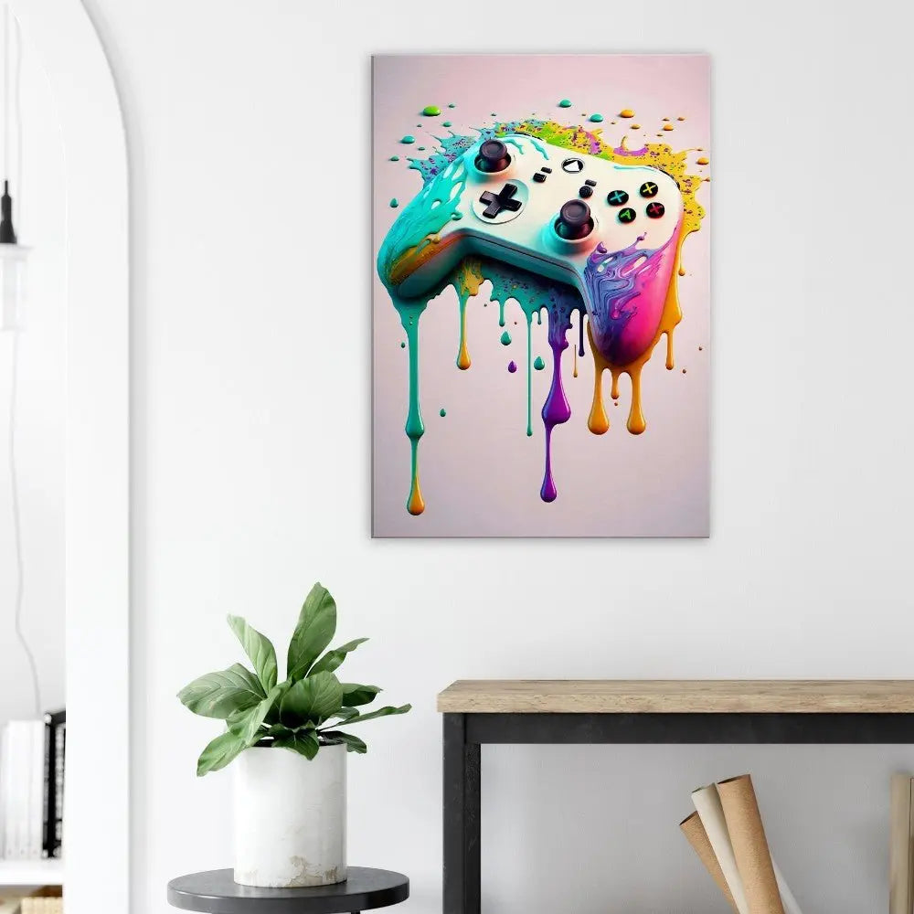Gaming Graffiti Wall Art, Game Controller Canvas Print, Urban Street Art Decor for Gamers - Hustle and Soul