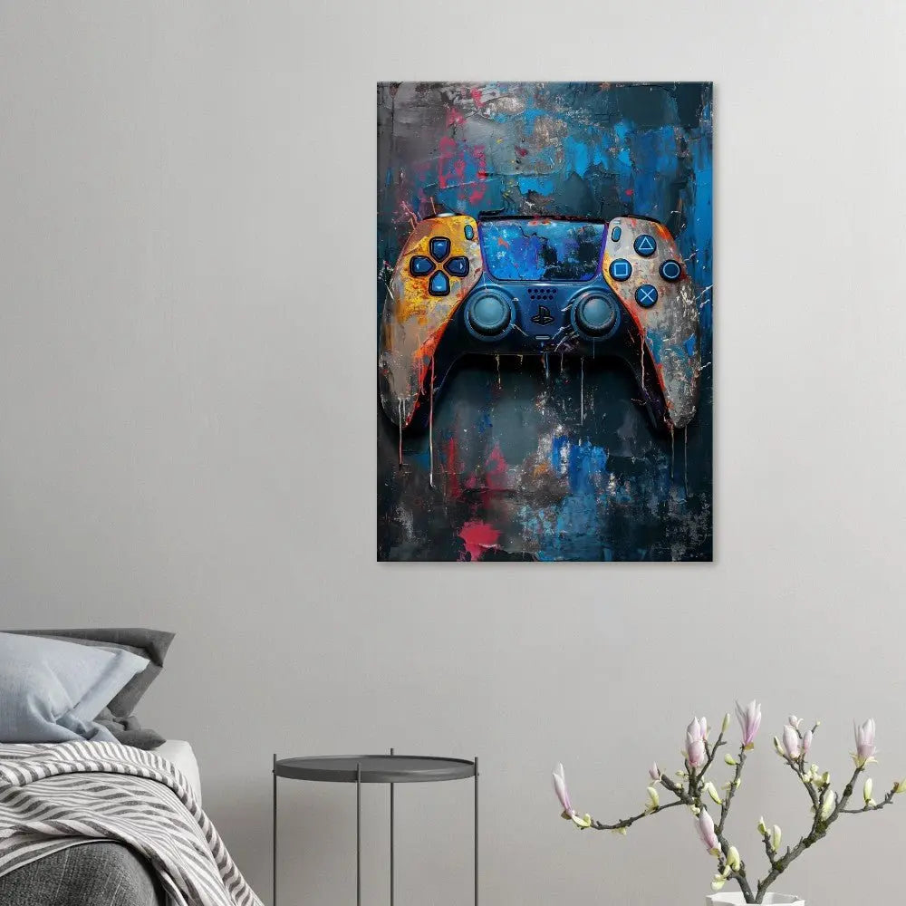 Gaming Graffiti Wall Art, Game Controller Canvas Print, Urban Street Art Decor for Gamers - Hustle and Soul