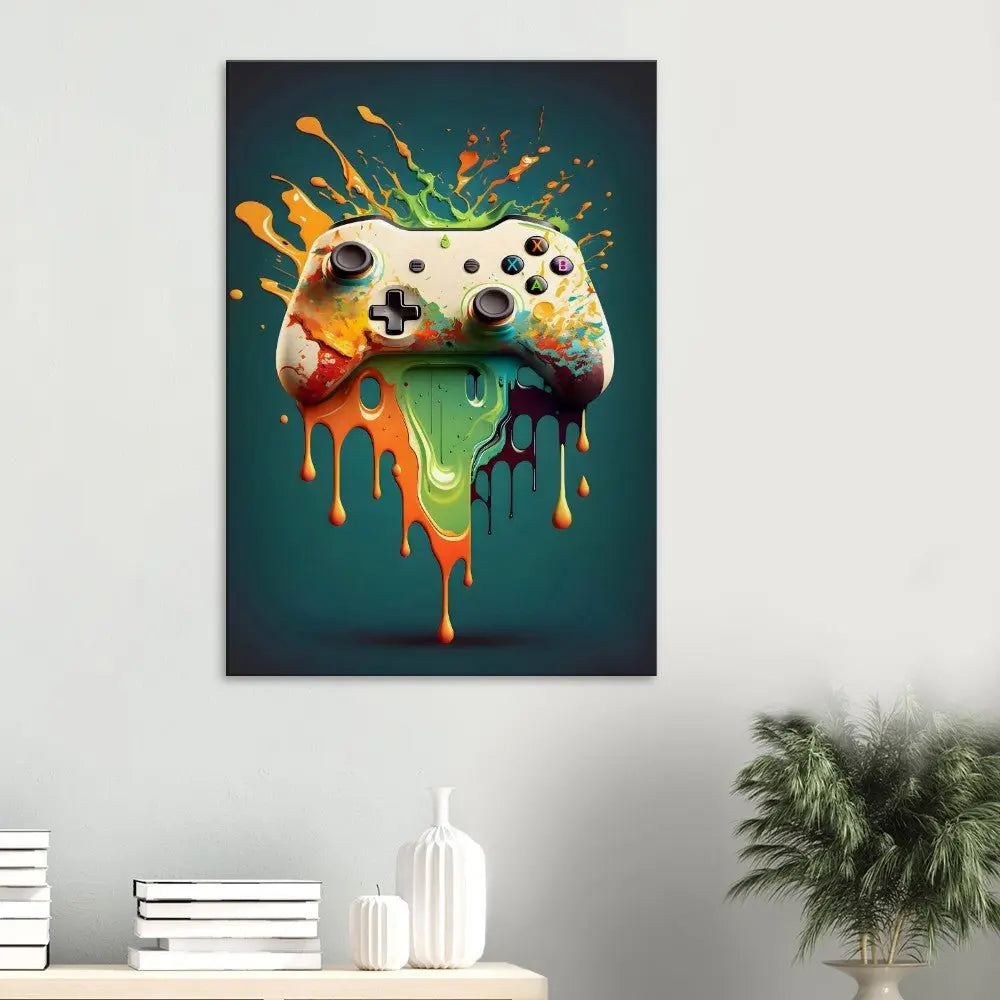 Gaming Graffiti Wall Art, Game Controller Canvas Print, Urban Street Art Decor for Gamers - Hustle and Soul