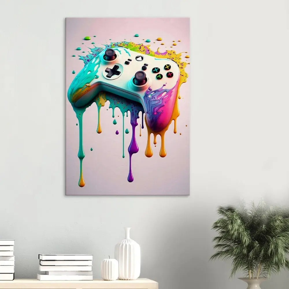Gaming Graffiti Wall Art, Game Controller Canvas Print, Urban Street Art Decor for Gamers - Hustle and Soul