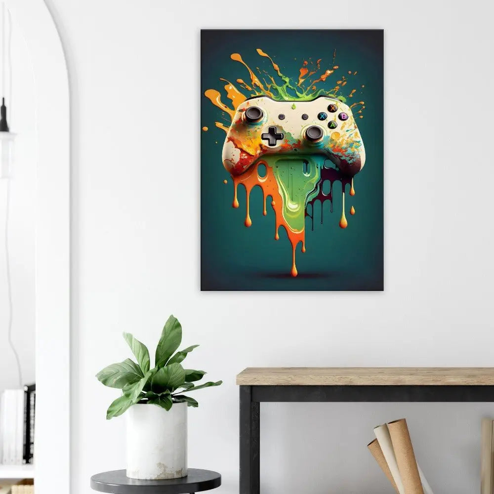 Gaming Graffiti Wall Art, Game Controller Canvas Print, Urban Street Art Decor for Gamers - Hustle and Soul