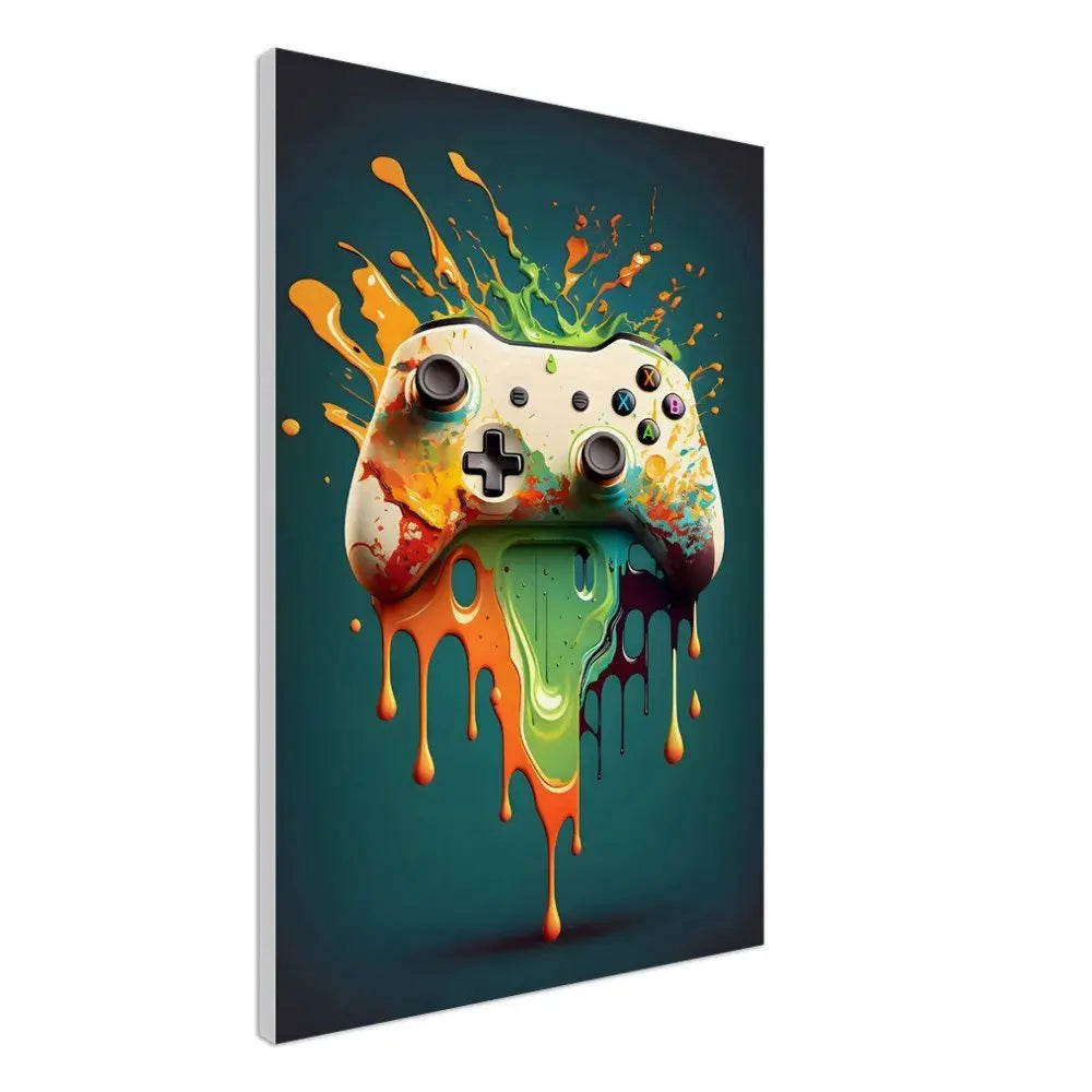 Gaming Graffiti Wall Art, Game Controller Canvas Print, Urban Street Art Decor for Gamers - Hustle and Soul