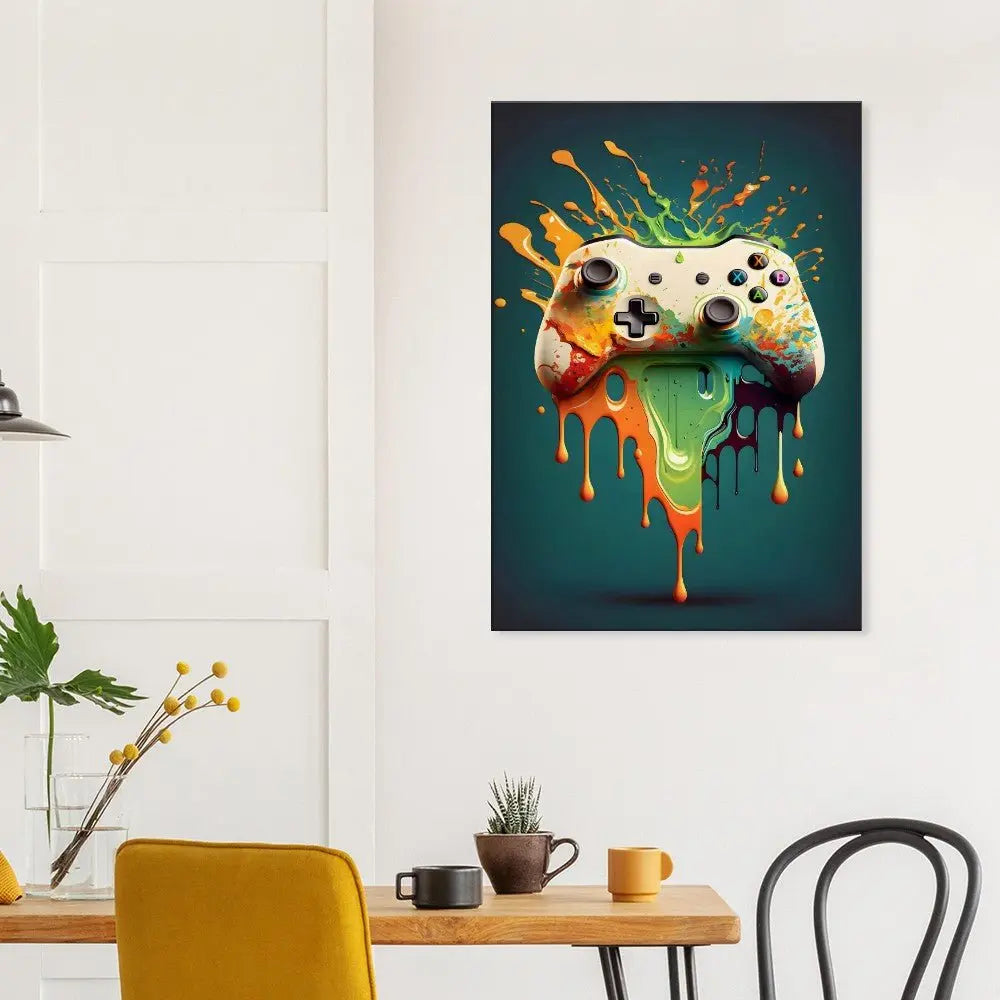 Gaming Graffiti Wall Art, Game Controller Canvas Print, Urban Street Art Decor for Gamers - Hustle and Soul
