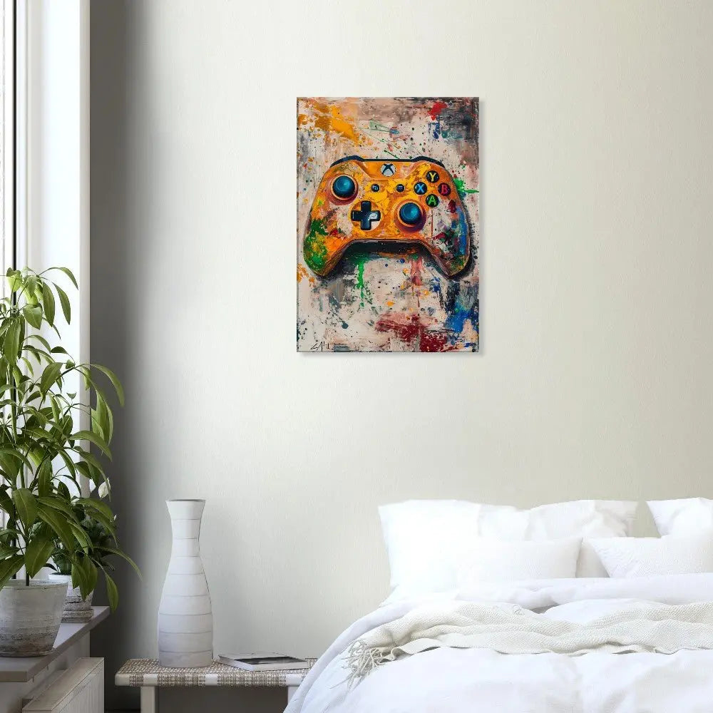 Gaming Graffiti Wall Art, Game Controller Canvas Print, Urban Street Art Decor for Gamers - Hustle and Soul