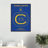 Golden State Warriors Poster, Chase Center Matte Paper Wooden Framed Poster, Ready - to - Hang NBA Wall Art - Hustle and Soul