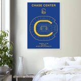Golden State Warriors Poster, Chase Center Matte Paper Wooden Framed Poster, Ready - to - Hang NBA Wall Art - Hustle and Soul