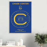 Golden State Warriors Poster, Chase Center Matte Paper Wooden Framed Poster, Ready - to - Hang NBA Wall Art - Hustle and Soul