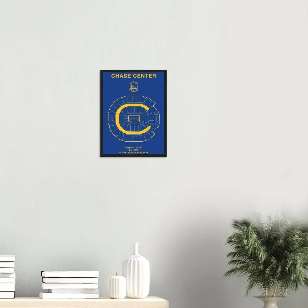 Golden State Warriors Poster, Chase Center Matte Paper Wooden Framed Poster, Ready - to - Hang NBA Wall Art - Hustle and Soul