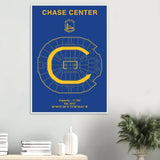Golden State Warriors Poster, Chase Center Matte Paper Wooden Framed Poster, Ready - to - Hang NBA Wall Art - Hustle and Soul