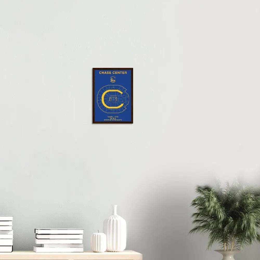 Golden State Warriors Poster, Chase Center Matte Paper Wooden Framed Poster, Ready - to - Hang NBA Wall Art - Hustle and Soul
