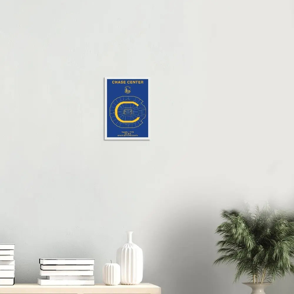 Golden State Warriors Poster, Chase Center Matte Paper Wooden Framed Poster, Ready - to - Hang NBA Wall Art - Hustle and Soul
