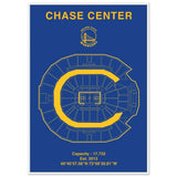 Golden State Warriors Poster, Chase Center Matte Paper Wooden Framed Poster, Ready - to - Hang NBA Wall Art - Hustle and Soul