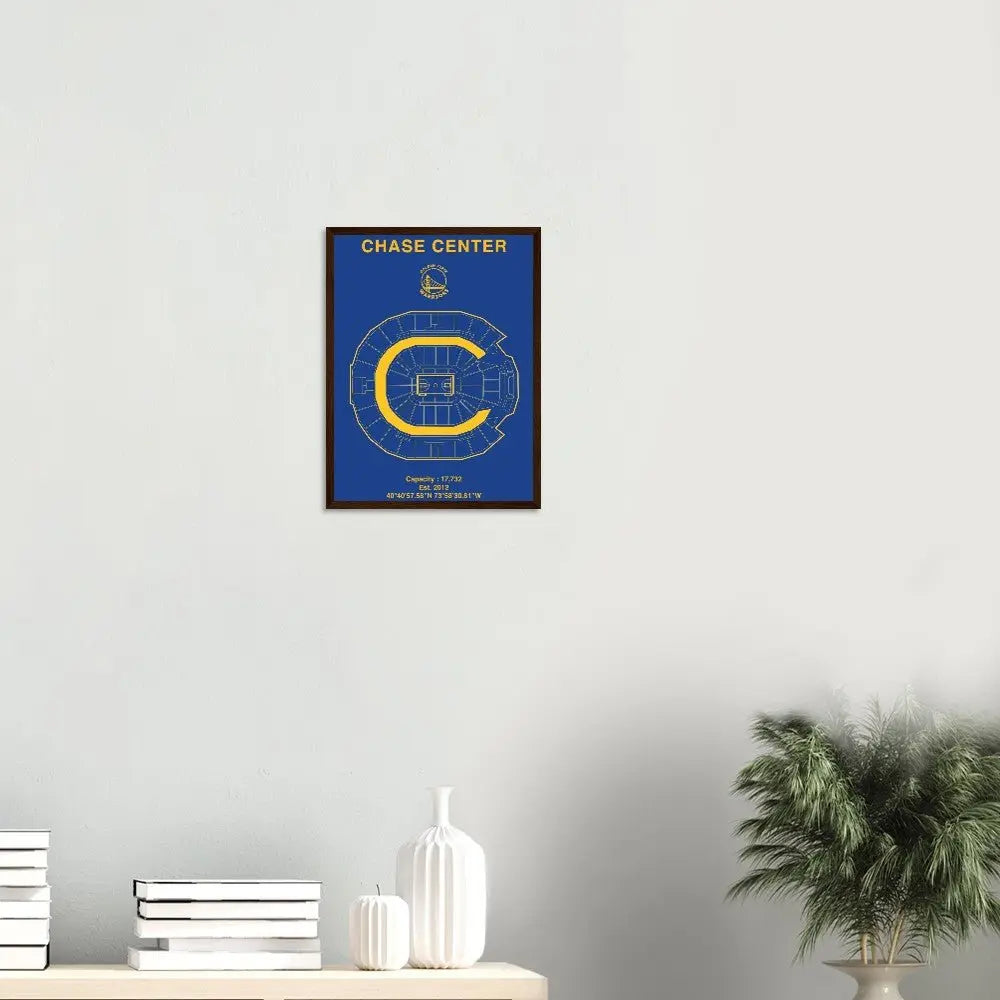 Golden State Warriors Poster, Chase Center Matte Paper Wooden Framed Poster, Ready - to - Hang NBA Wall Art - Hustle and Soul