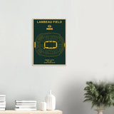 Green Bay Packers Poster, Lambeau Field Stadium NFL Matte Paper Wooden Framed Poster, Ready - to - Hang Sports Art - Hustle and Soul