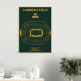 Green Bay Packers Poster, Lambeau Field Stadium NFL Matte Paper Wooden Framed Poster, Ready - to - Hang Sports Art - Hustle and Soul