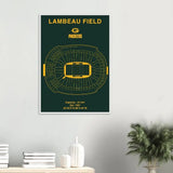 Green Bay Packers Poster, Lambeau Field Stadium NFL Matte Paper Wooden Framed Poster, Ready - to - Hang Sports Art - Hustle and Soul
