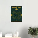 Green Bay Packers Poster, Lambeau Field Stadium NFL Matte Paper Wooden Framed Poster, Ready - to - Hang Sports Art - Hustle and Soul