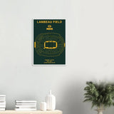 Green Bay Packers Poster, Lambeau Field Stadium NFL Matte Paper Wooden Framed Poster, Ready - to - Hang Sports Art - Hustle and Soul