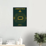 Green Bay Packers Poster, Lambeau Field Stadium NFL Matte Paper Wooden Framed Poster, Ready - to - Hang Sports Art - Hustle and Soul