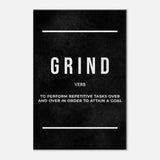 Grind Motivational Canvas Wall Art, Inspirational Quote Decor, Thick Frame Modern Artwork for Home or Office - Hustle and Soul