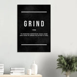 Grind Motivational Canvas Wall Art, Inspirational Quote Decor, Thick Frame Modern Artwork for Home or Office - Hustle and Soul