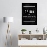 Grind Motivational Canvas Wall Art, Inspirational Quote Decor, Thick Frame Modern Artwork for Home or Office - Hustle and Soul