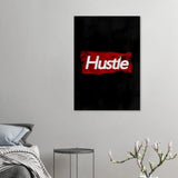 Hustle Motivational Canvas Wall Art, Inspirational Quote Decor, Thick Frame Artwork - Hustle and Soul