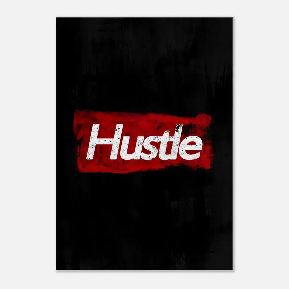 Hustle Motivational Canvas Wall Art, Inspirational Quote Decor, Thick Frame Artwork - Hustle and Soul