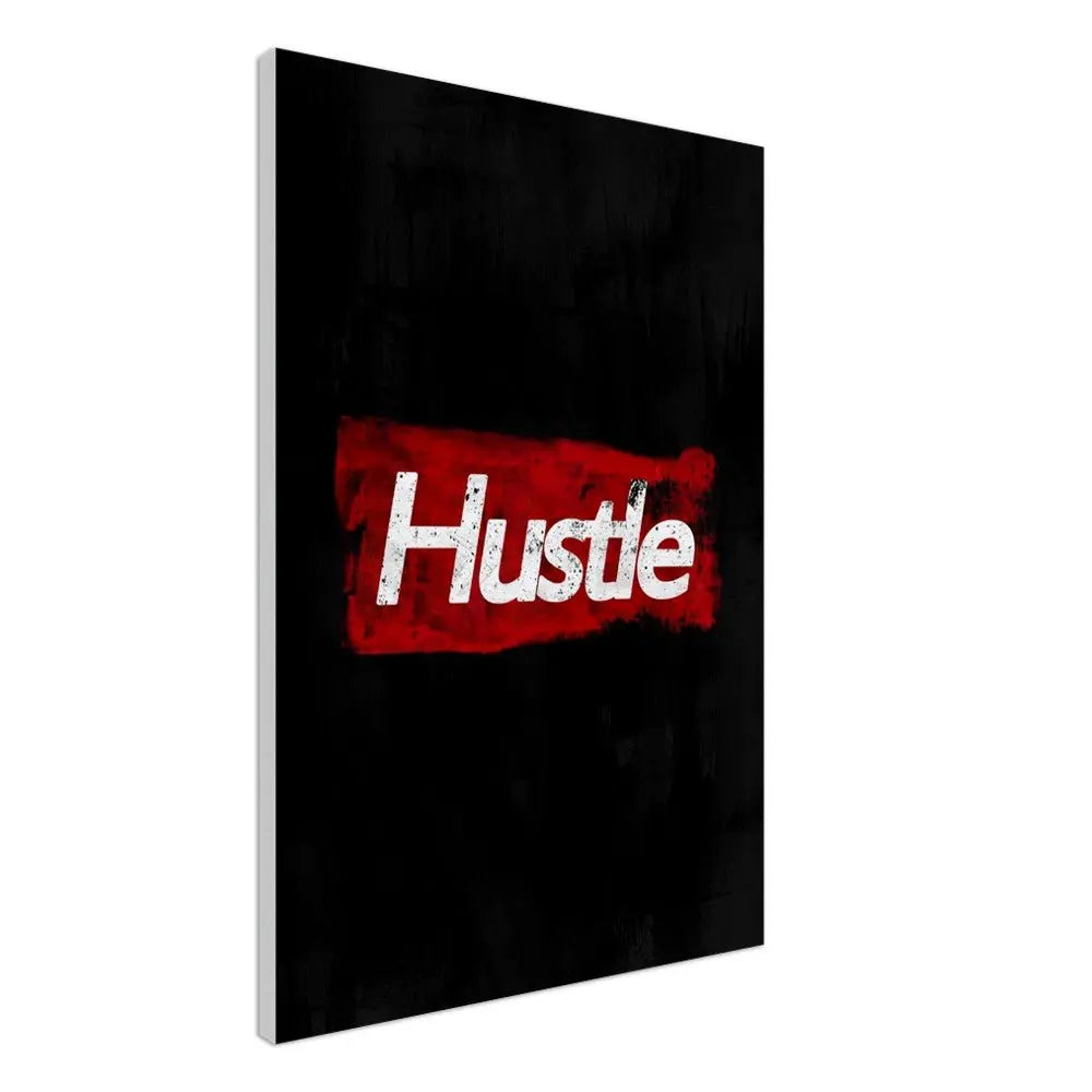 Hustle Motivational Canvas Wall Art, Inspirational Quote Decor, Thick Frame Artwork - Hustle and Soul