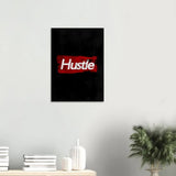Hustle Motivational Canvas Wall Art, Inspirational Quote Decor, Thick Frame Artwork - Hustle and Soul
