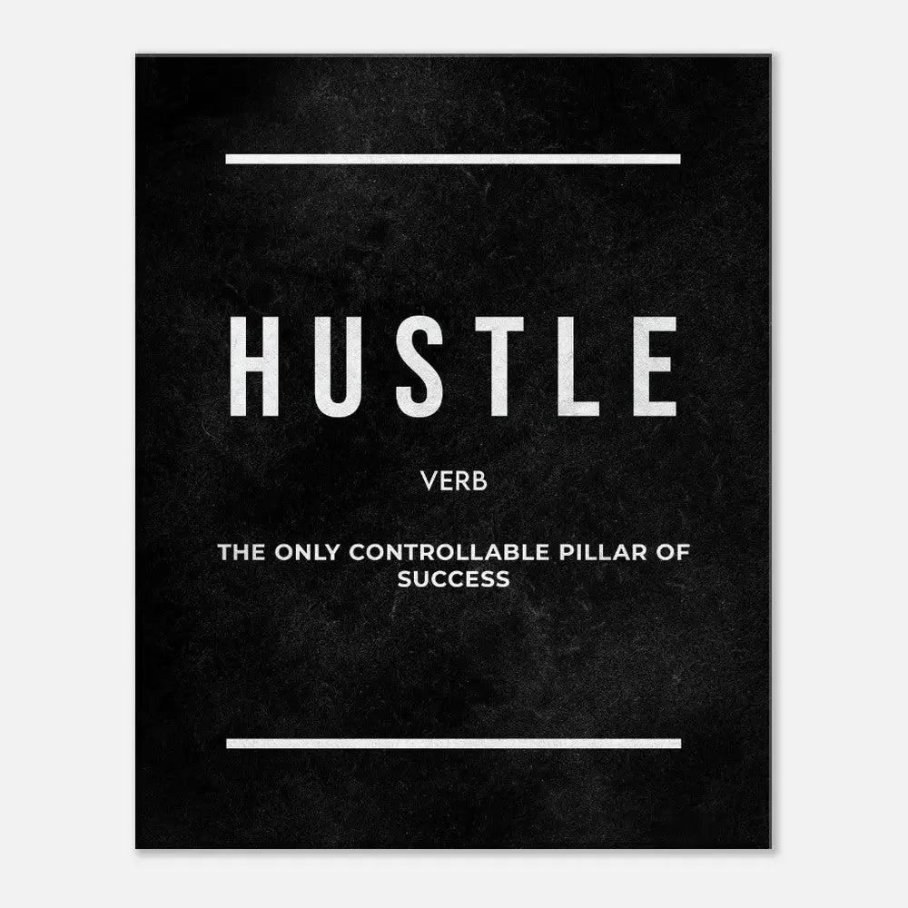 Hustle Motivational Canvas Wall Art, Inspirational Quote Decor, Thick Frame Artwork for Home or Office - Hustle and Soul