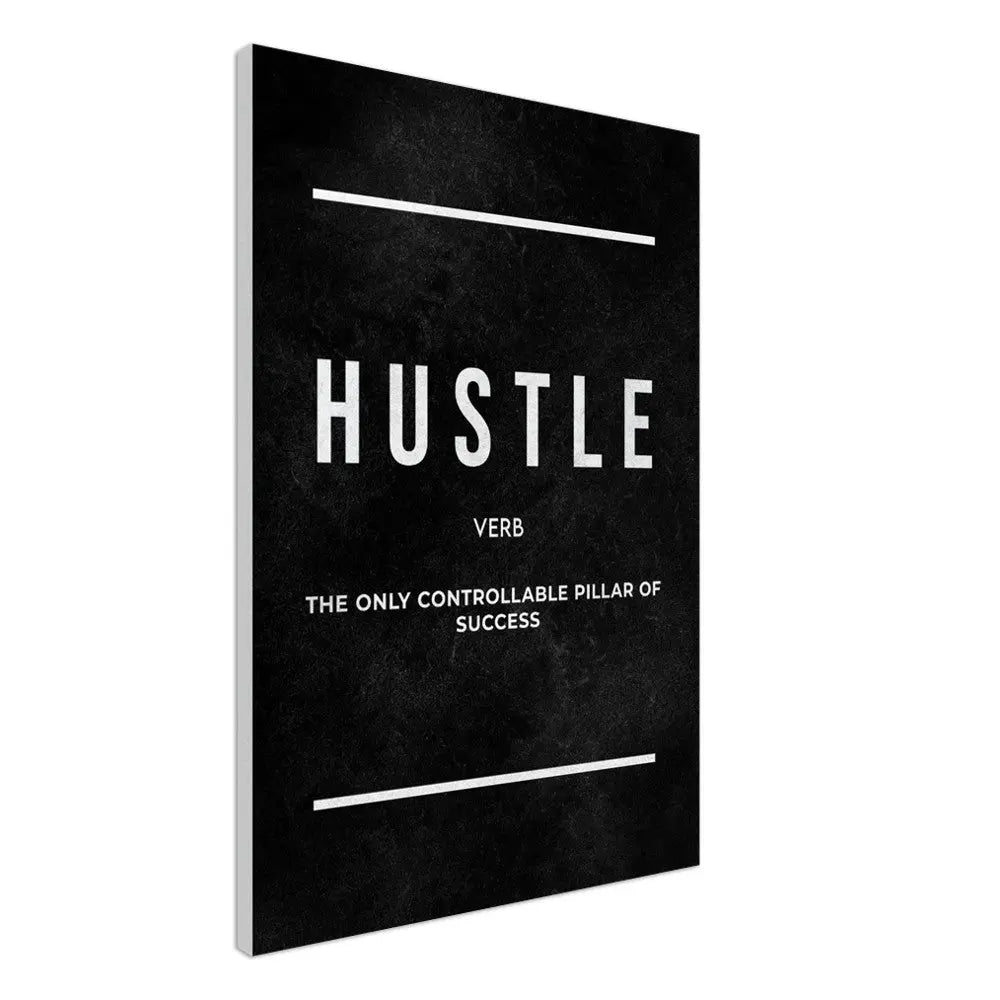 Hustle Motivational Canvas Wall Art, Inspirational Quote Decor, Thick Frame Artwork for Home or Office - Hustle and Soul