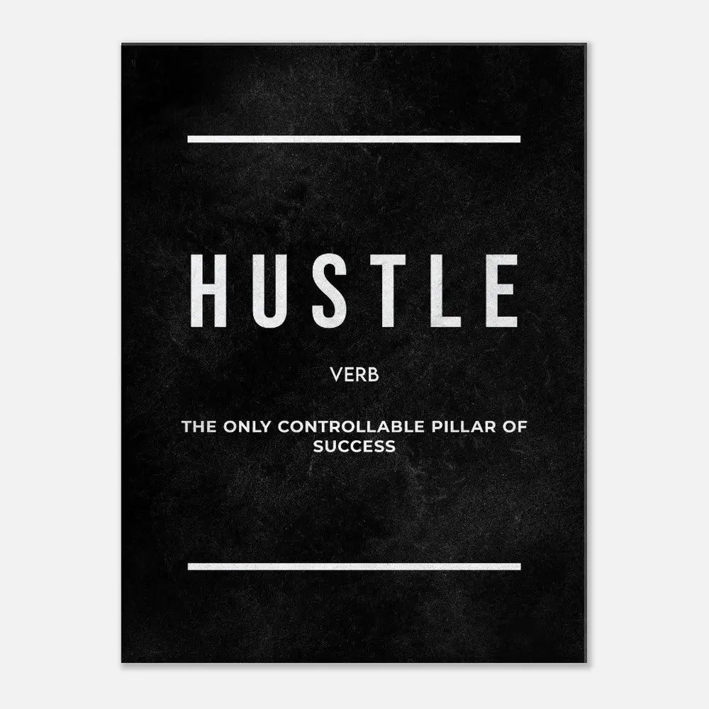 Hustle Motivational Canvas Wall Art, Inspirational Quote Decor, Thick Frame Artwork for Home or Office - Hustle and Soul
