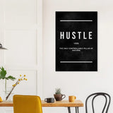 Hustle Motivational Canvas Wall Art, Inspirational Quote Decor, Thick Frame Artwork for Home or Office - Hustle and Soul