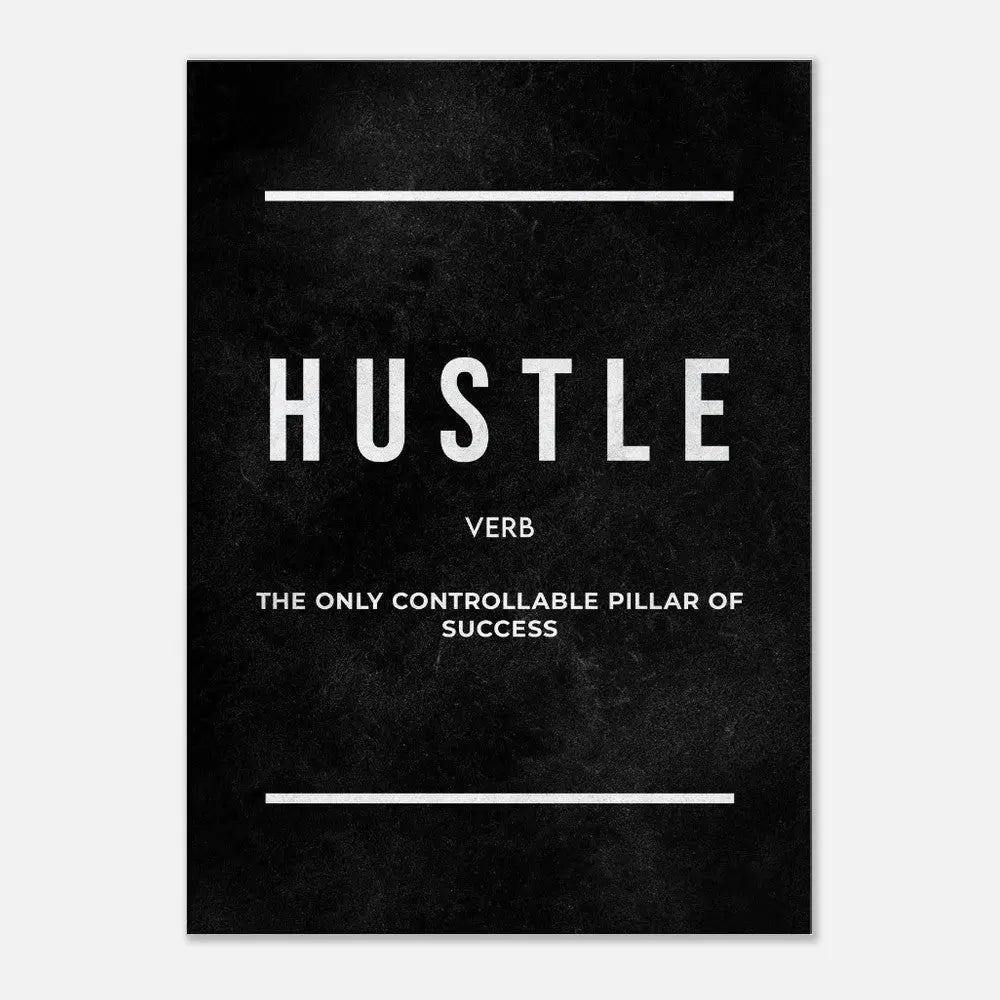 Hustle Motivational Canvas Wall Art, Inspirational Quote Decor, Thick Frame Artwork for Home or Office - Hustle and Soul