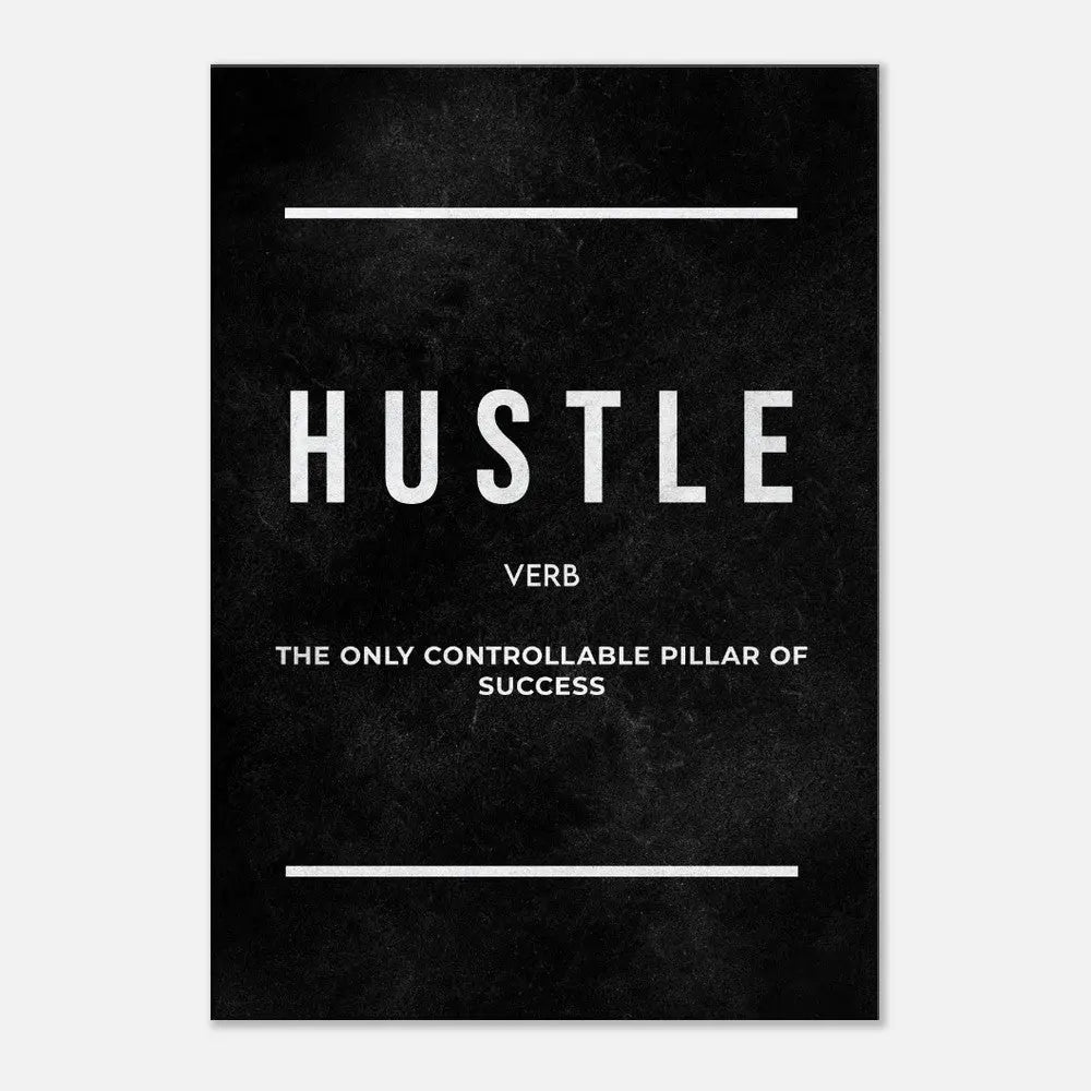 Hustle Motivational Canvas Wall Art, Inspirational Quote Decor, Thick Frame Artwork for Home or Office - Hustle and Soul
