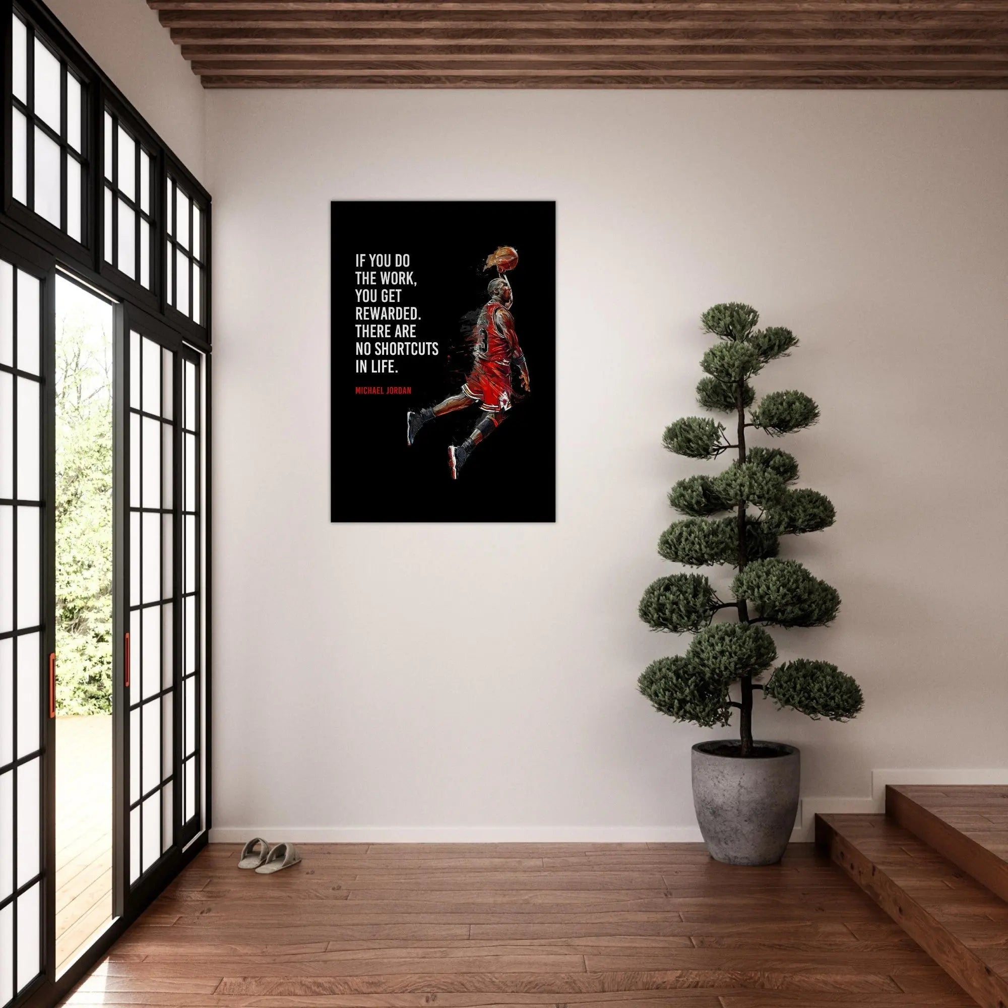 If You Do the Work, You Get Rewarded Motivational Canvas Wall Art, Michael Jordan Quote Decor - Hustle and Soul