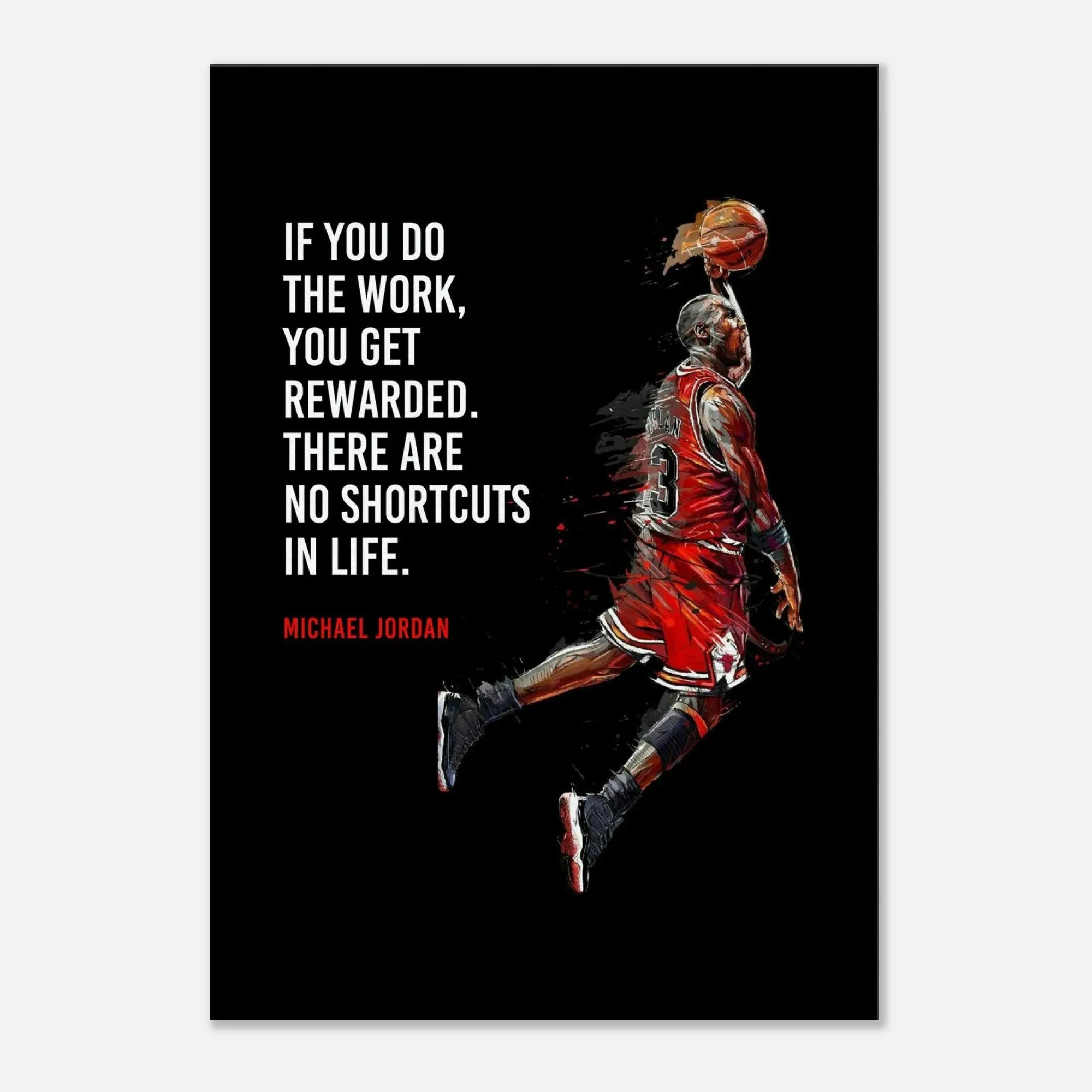 If You Do the Work, You Get Rewarded Motivational Canvas Wall Art, Michael Jordan Quote Decor - Hustle and Soul