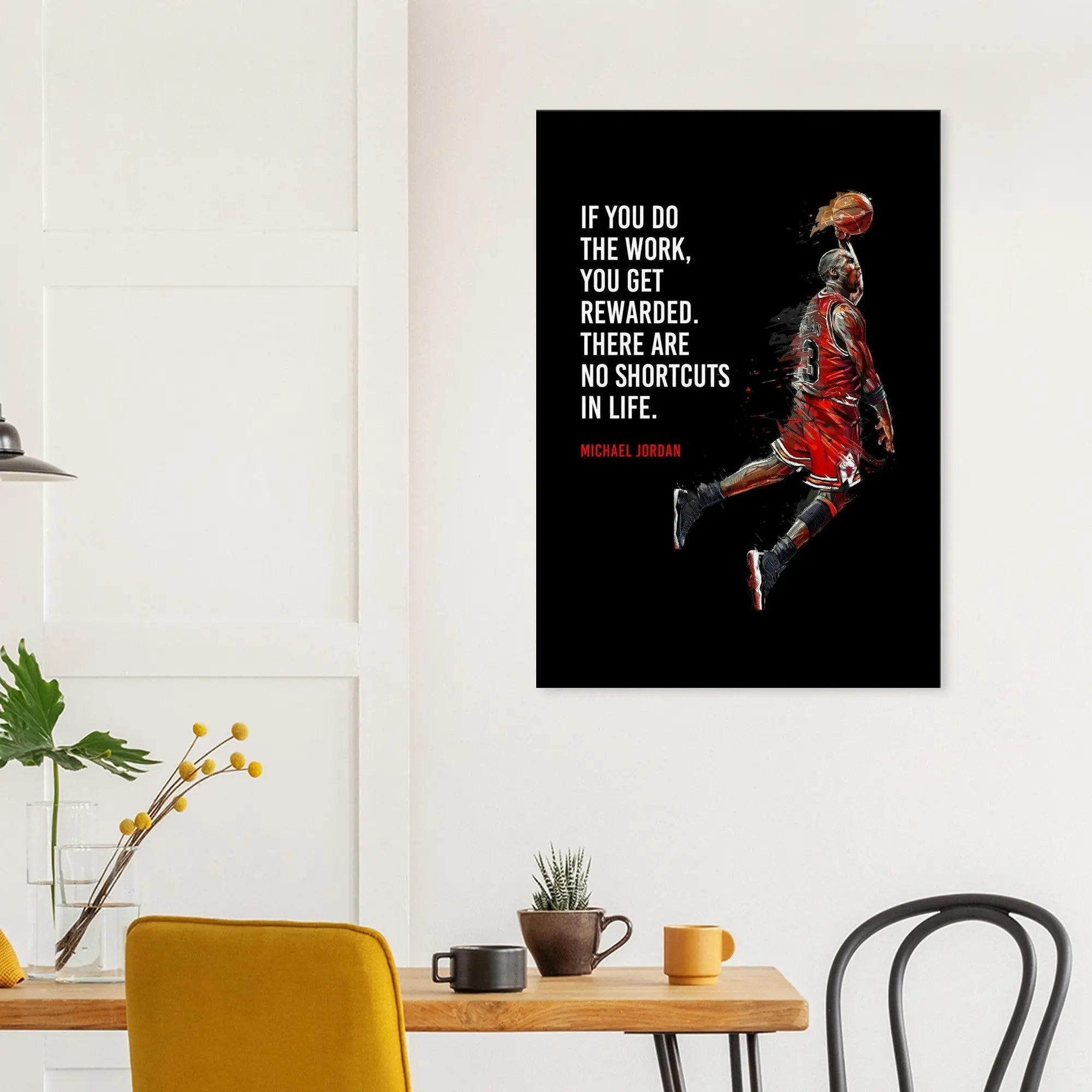 If You Do the Work, You Get Rewarded Motivational Canvas Wall Art, Michael Jordan Quote Decor - Hustle and Soul