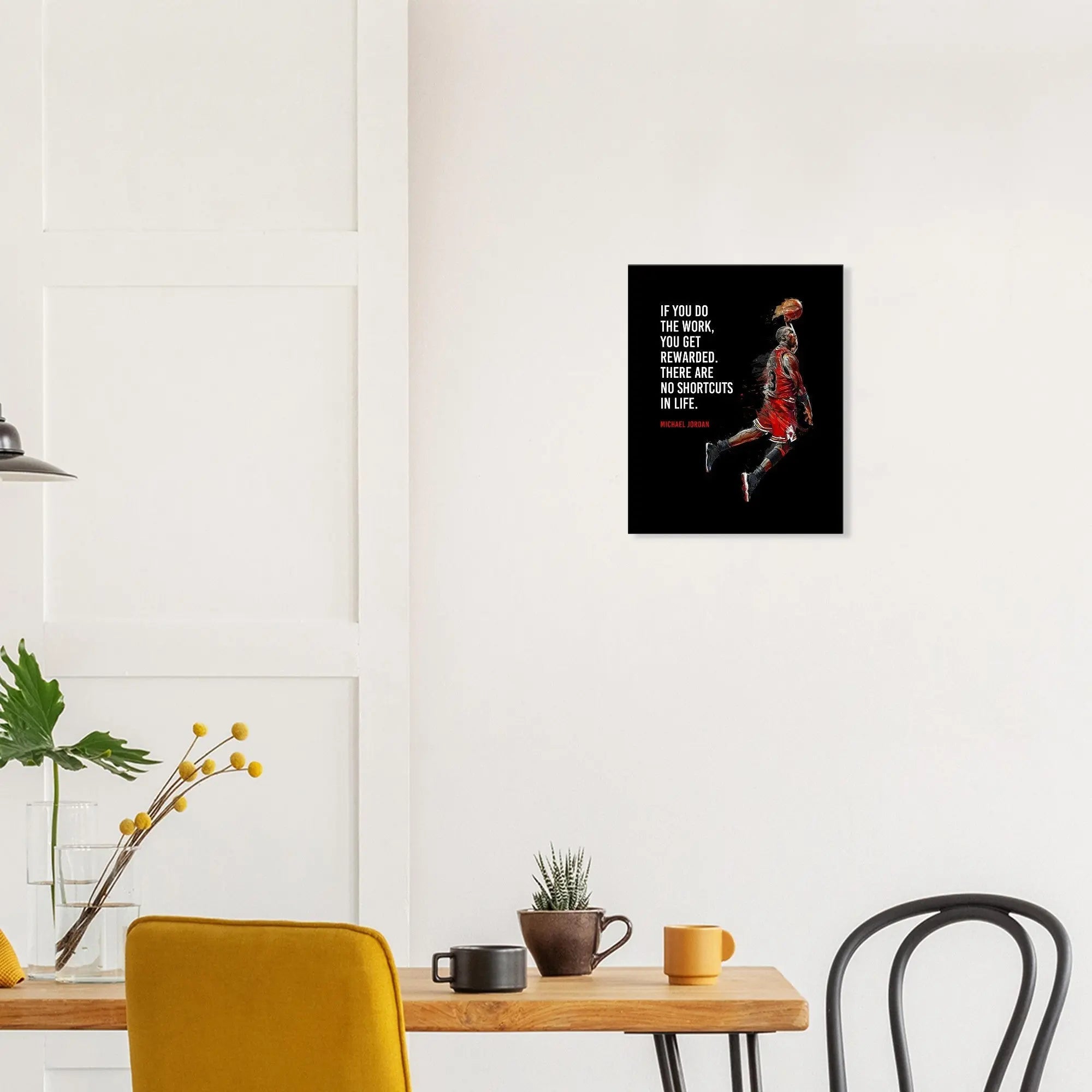 If You Do the Work, You Get Rewarded Motivational Canvas Wall Art, Michael Jordan Quote Decor - Hustle and Soul
