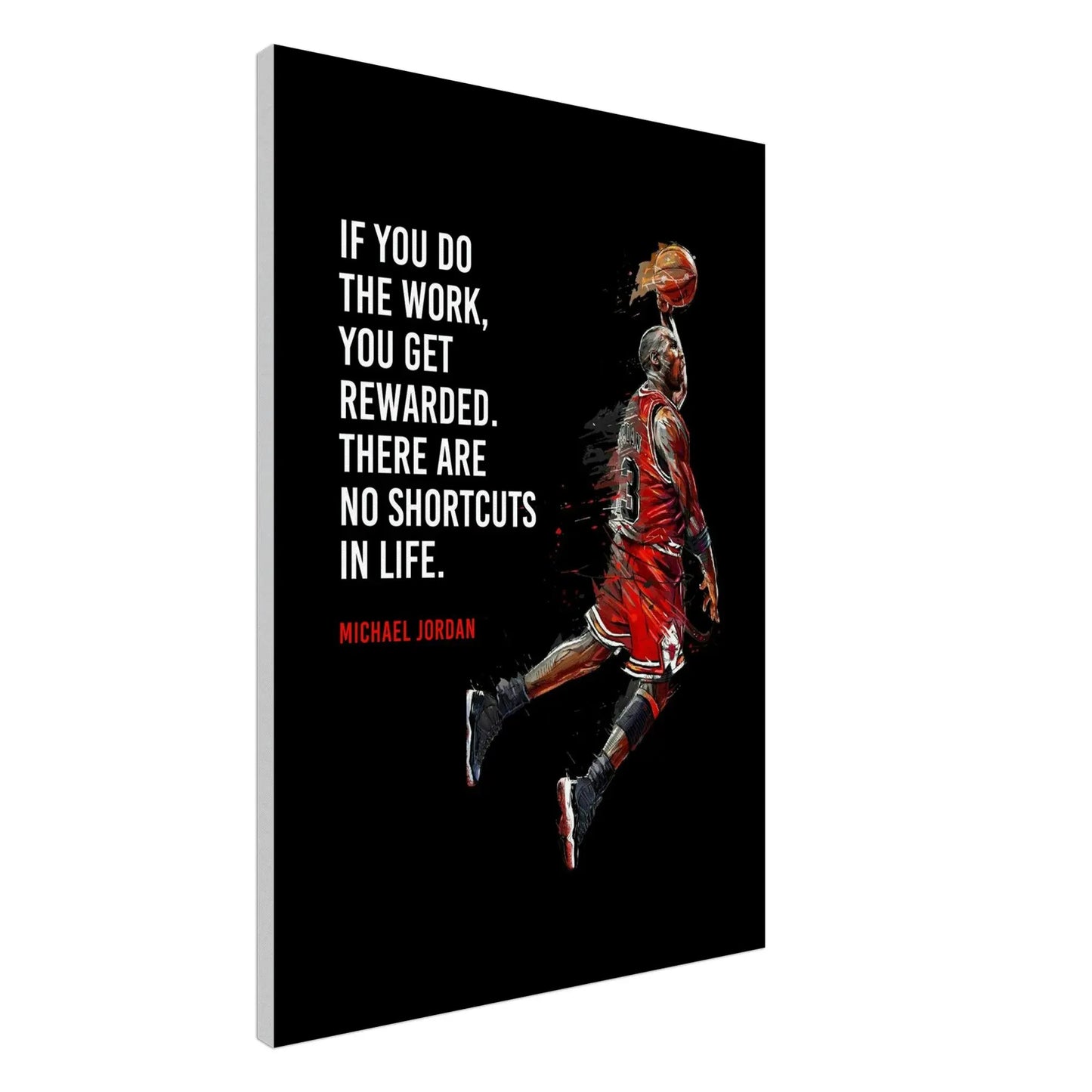 If You Do the Work, You Get Rewarded Motivational Canvas Wall Art, Michael Jordan Quote Decor - Hustle and Soul