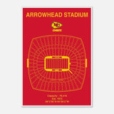 Kansas City Chiefs NFL Field Matte Paper Wooden Framed Poster, Ready - to - Hang Football Art - Hustle and Soul