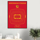 Kansas City Chiefs NFL Field Matte Paper Wooden Framed Poster, Ready - to - Hang Football Art - Hustle and Soul