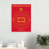 Kansas City Chiefs NFL Field Matte Paper Wooden Framed Poster, Ready - to - Hang Football Art - Hustle and Soul
