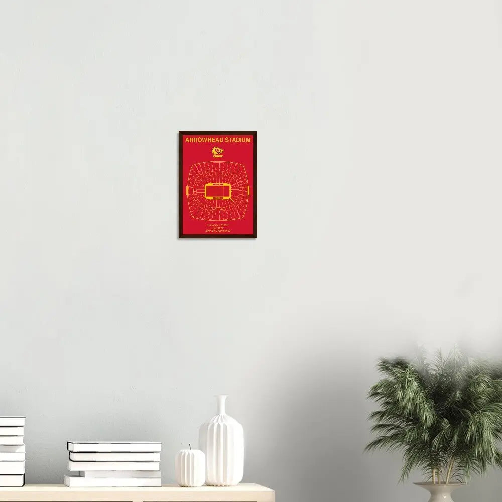 Kansas City Chiefs NFL Field Matte Paper Wooden Framed Poster, Ready - to - Hang Football Art - Hustle and Soul