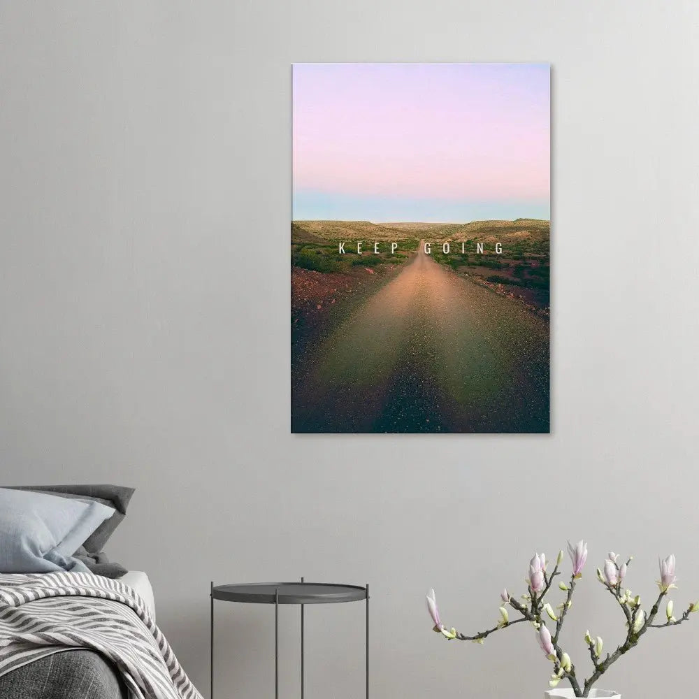 Keep Going Motivational Canvas Wall Art, Inspirational Quote Decor, Modern Wall Art for Home, Office, or Gym, Perfect Gift for Inspiration - Hustle and Soul