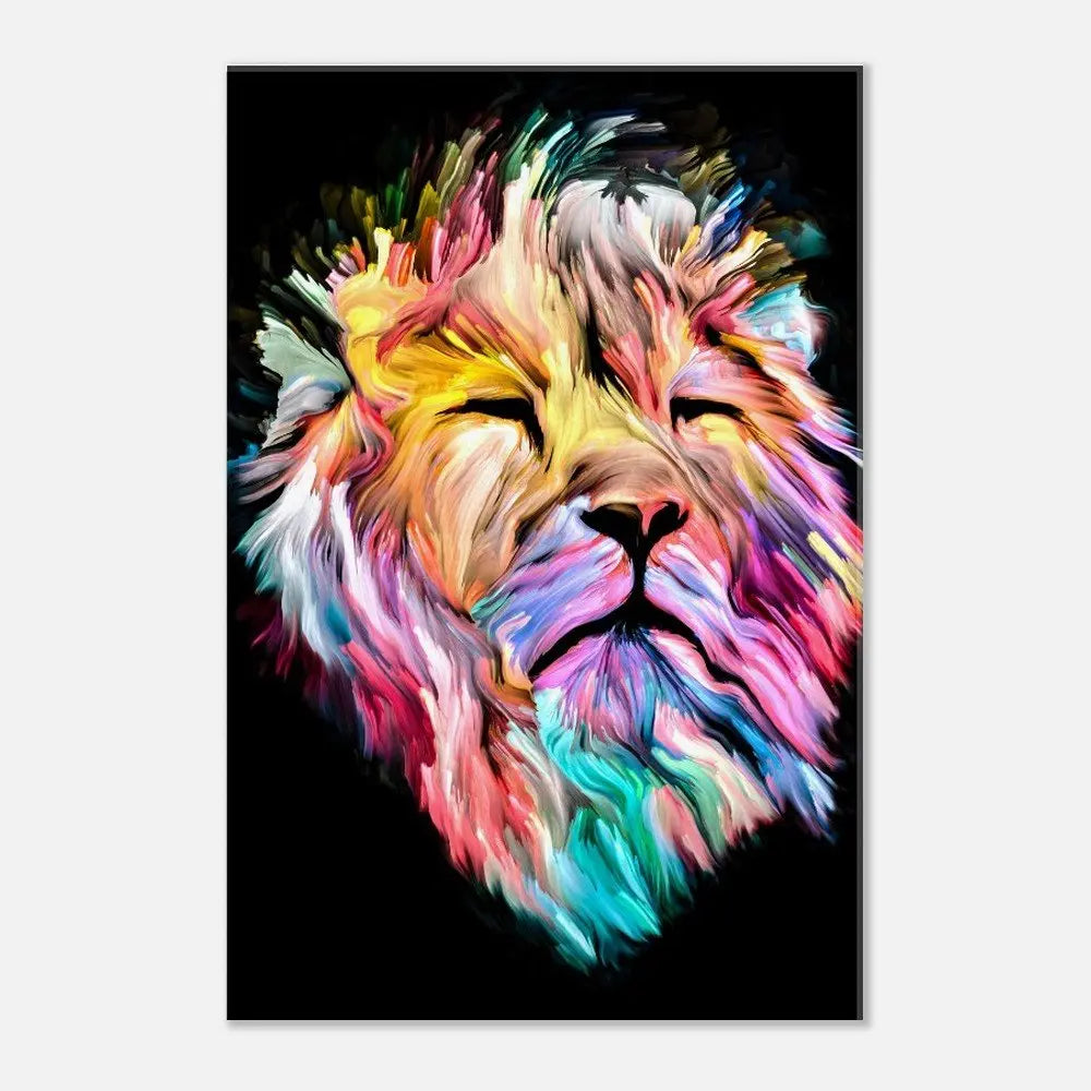 Lion Wall Art, Majestic Lion Canvas Print, Powerful Lion Decor, Jungle Animal Artwork, Motivational Gift for Wildlife Lovers - Hustle and Soul