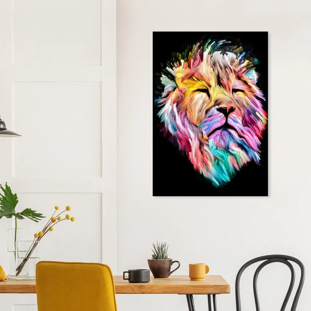 Lion Wall Art, Majestic Lion Canvas Print, Powerful Lion Decor, Jungle Animal Artwork, Motivational Gift for Wildlife Lovers - Hustle and Soul
