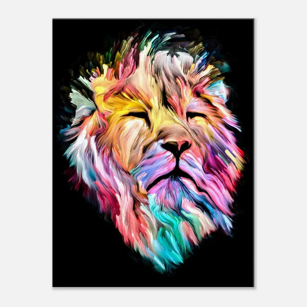 Lion Wall Art, Majestic Lion Canvas Print, Powerful Lion Decor, Jungle Animal Artwork, Motivational Gift for Wildlife Lovers - Hustle and Soul