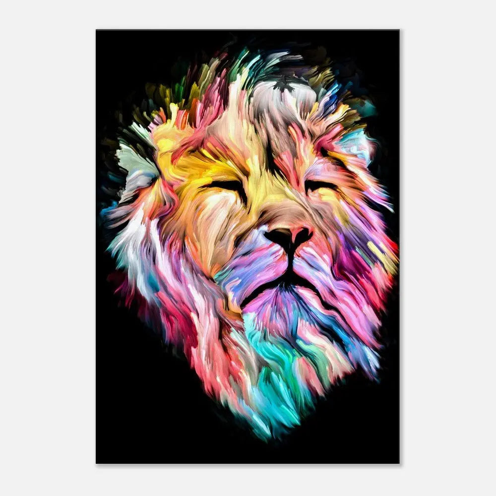 Lion Wall Art, Majestic Lion Canvas Print, Powerful Lion Decor, Jungle Animal Artwork, Motivational Gift for Wildlife Lovers - Hustle and Soul
